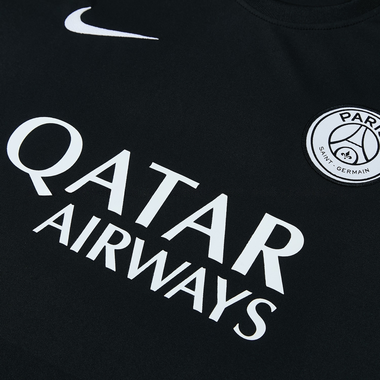 Paris Saint-Germain PSG 26-27 White Chest Sponsors Short-Sleeve Training Set - Black Top & Black Shorts - UnitedFutballJersey