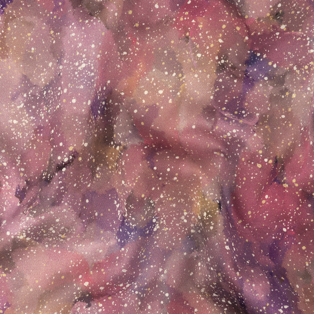 Stretch Cotton Sateen - Pink, Purple and White Abstract - Hope Spotted Print - Mood Exclusive Wisteria Collection - Joann Fabrics