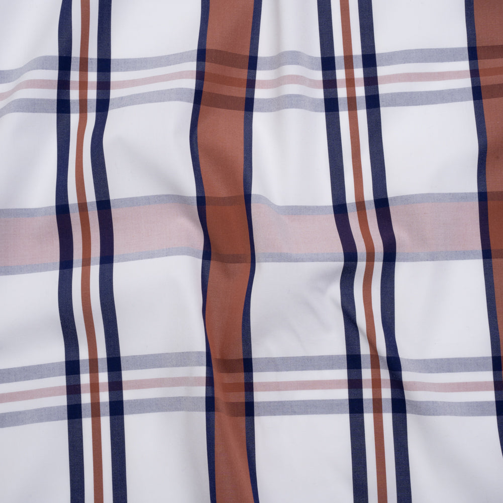 Cotton Shirting - Red, White and Navy Plaid - Designer Deadstock - Joann Fabrics
