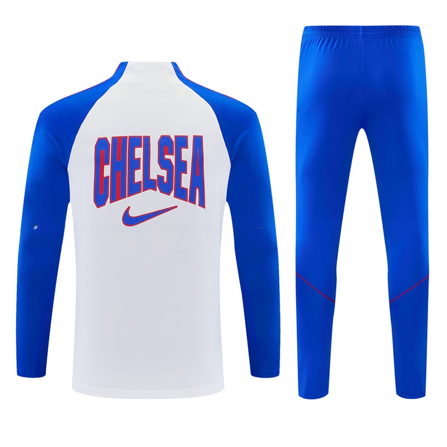 C.H.E.L.S.E.A 26-27 Long Sleeve Training Set - White Top & Royal Blue Pants - UnitedFutballJersey