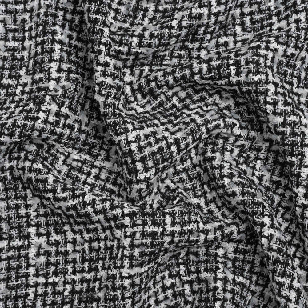Black and White Acrylic and Polyester Boucle Tweed - Joann Fabrics