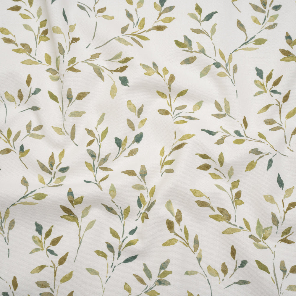 Printed Cotton Canvas - Moss Leafy Stems - British Imported - Joann Fabrics