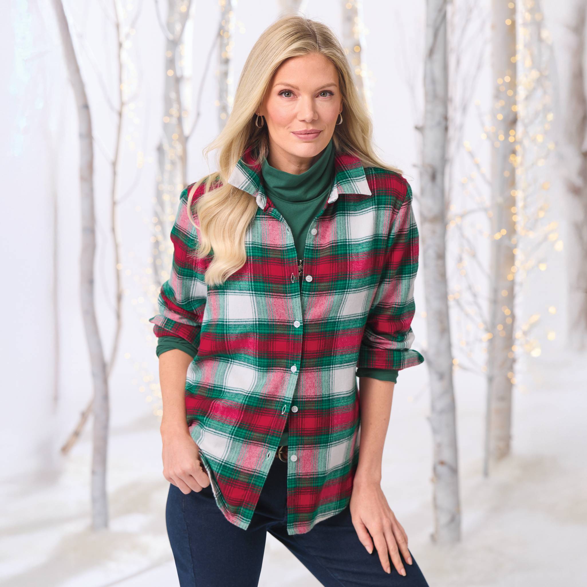 Classic Plaid Flannel Shirt, Button Front, Back Yoke - Northstyle Catalog