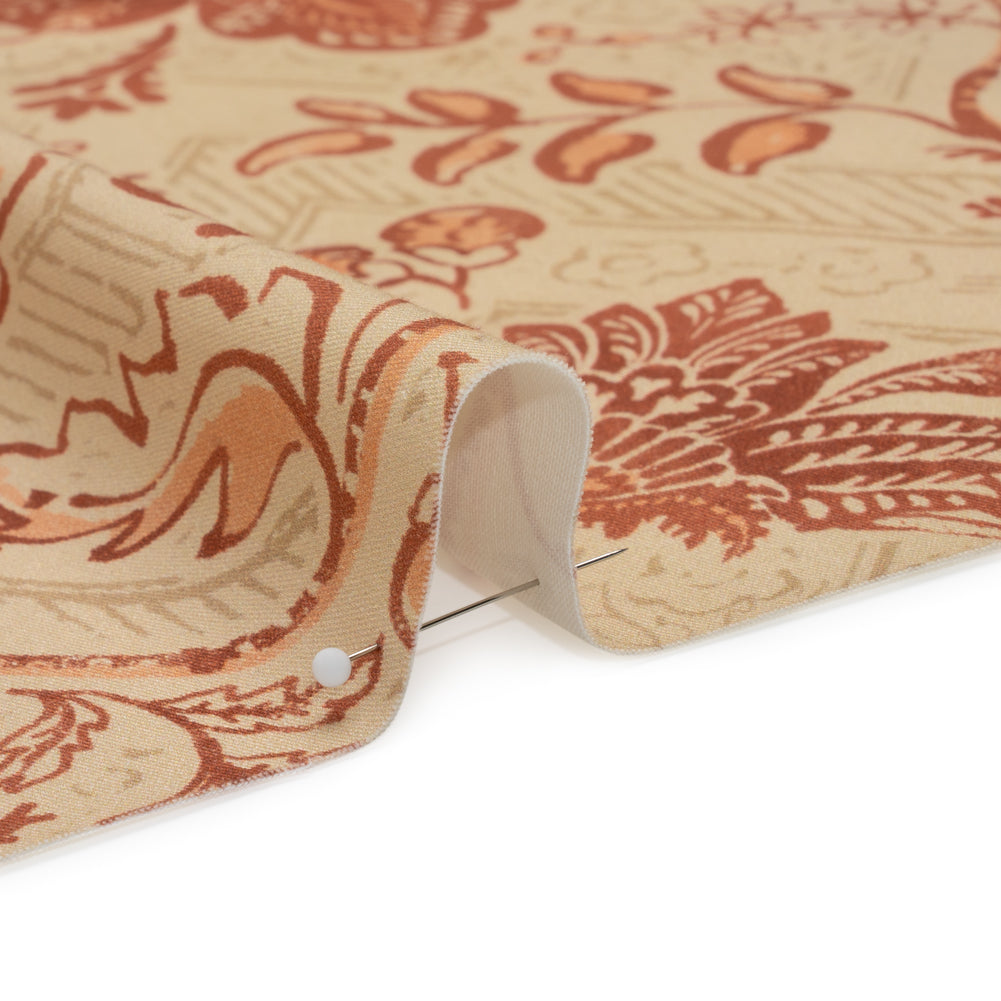 Stretch Cotton Twill Print - Beige and Orange Floral - Mood Exclusive Aromatic Aria - Joann Fabrics