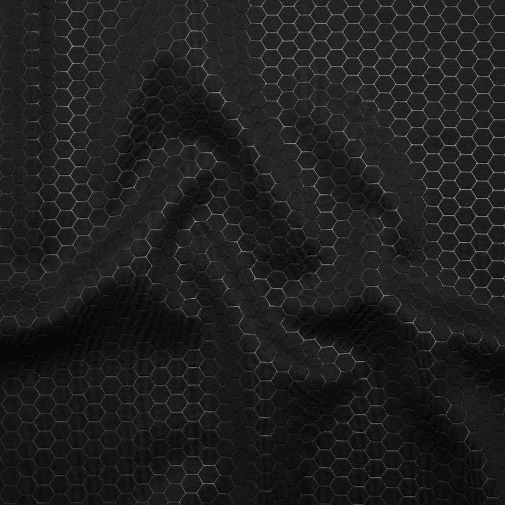 Yaya Han Stretch Scuba Knit - Black Hexagons - Cosplay Collection - Joann Fabrics