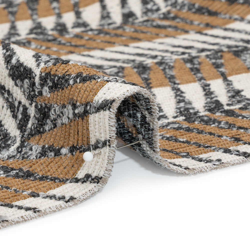 Mudstone Geometric Chevrons and Stripes Upholstery Boucle Jacquard - Joann Fabrics