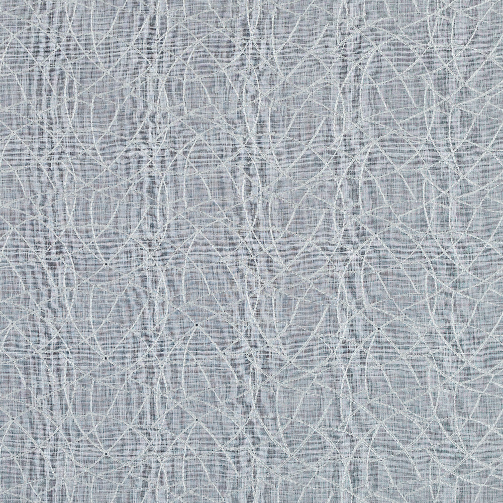 White and Metallic Silver Embroidered Drapery Sheer - Joann Fabrics