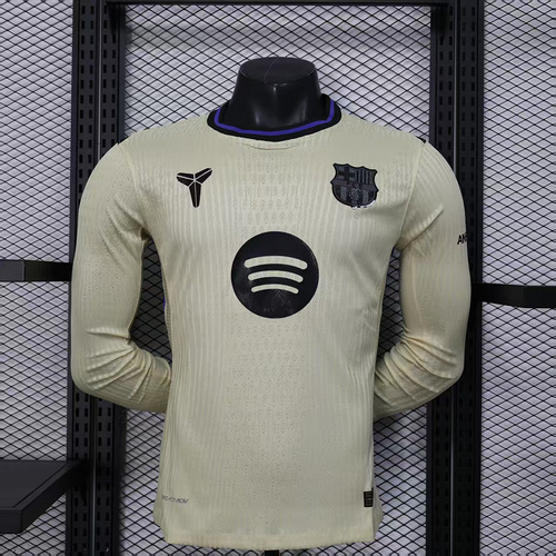 2025/2026 Long Sleeve Player Version Barcelona Away Football Jersey 1:1 Thai quality