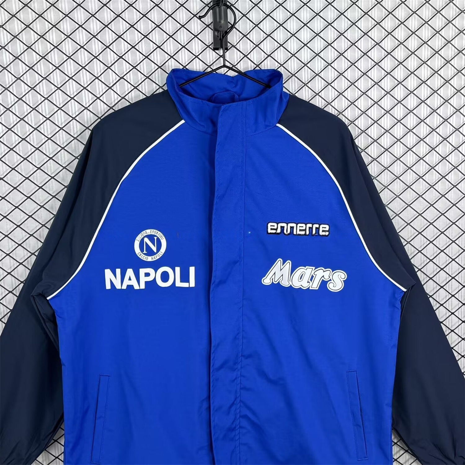 Retro Napoli 1989-90 Blue And Black Windbreaker - UnitedFutballJersey