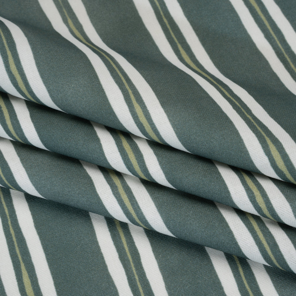 Brushed Cotton and Linen Canvas Print - Emerald Painted Stripes - British Imported - Joann Fabrics