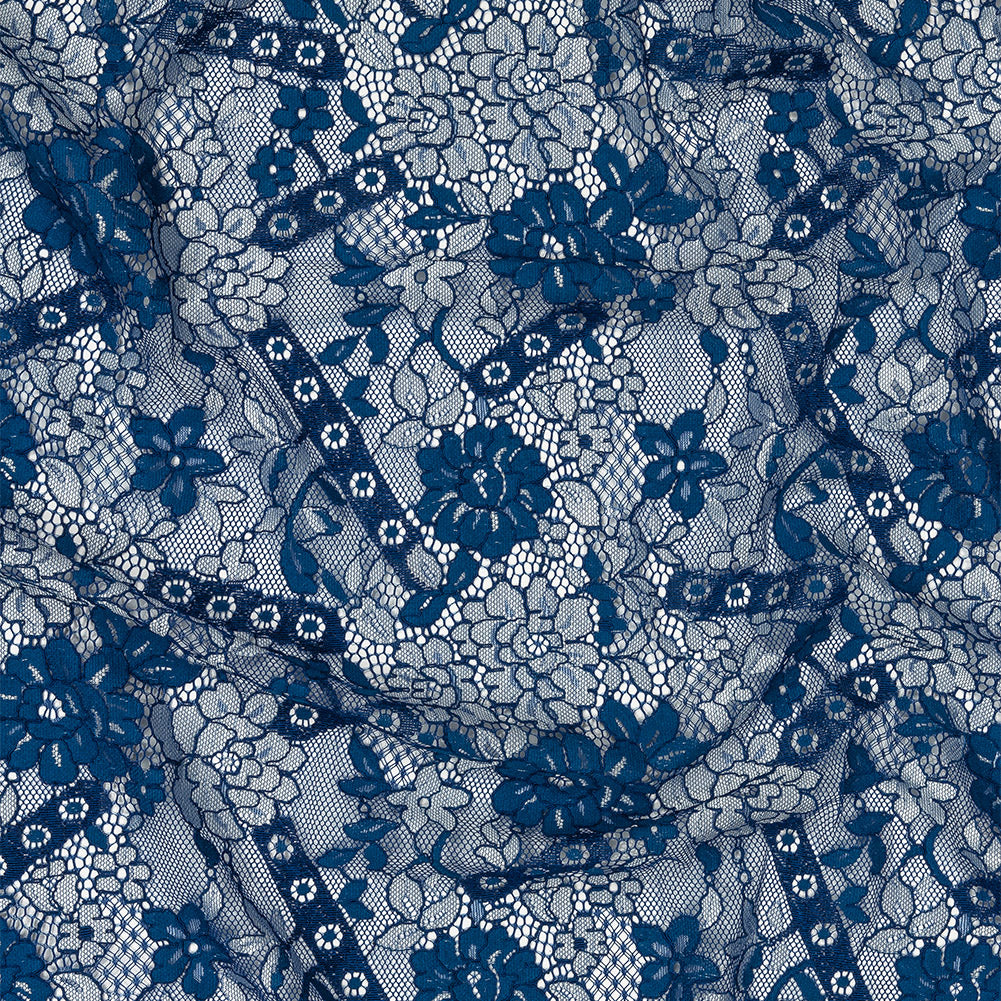 Corded Lace Panel - Cobalt and White Floral - Joann Fabrics