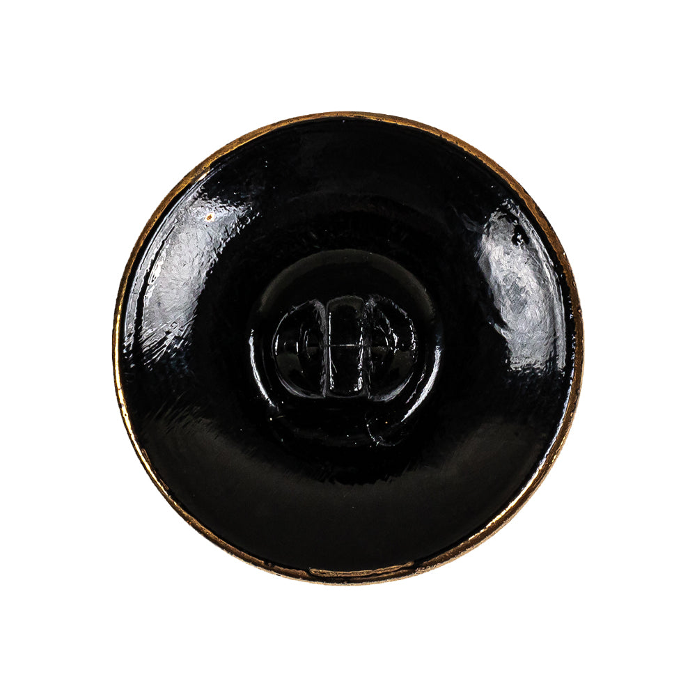 Black and Gold Textured Swirls Glass Shank Back Button - 42L/27mm - Joann Fabrics