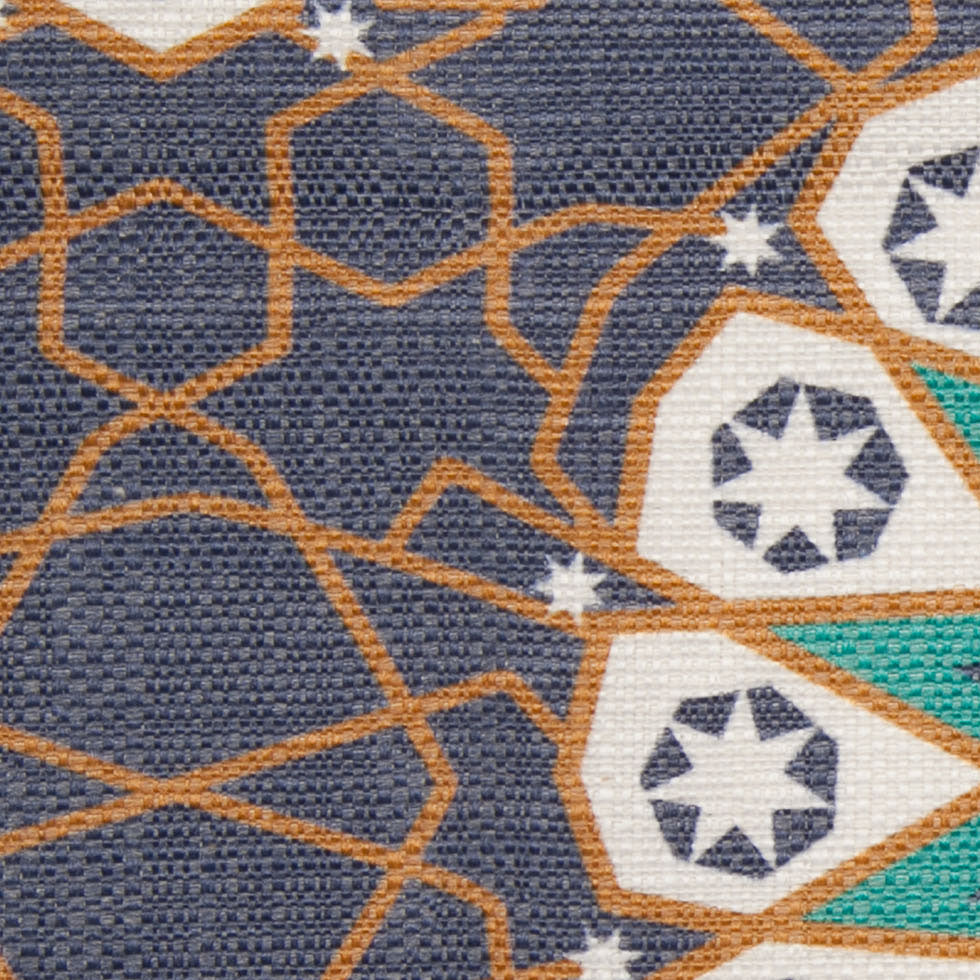 Spanish Aqua Geometric Poly/Cotton Canvas - Joann Fabrics