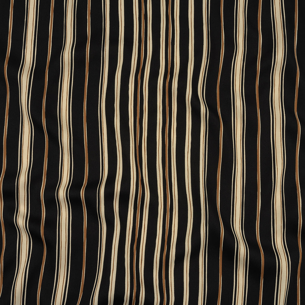 Italian Cream, Black and Tan Stripes Gradient Polyester Woven - Joann Fabrics