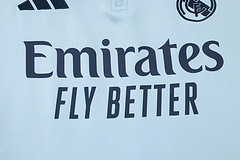 2024/2025 Real Madrid Baby Blue And Yellow Half-Pull Training Suit Football Shirt 1:1 Thai Quality Set