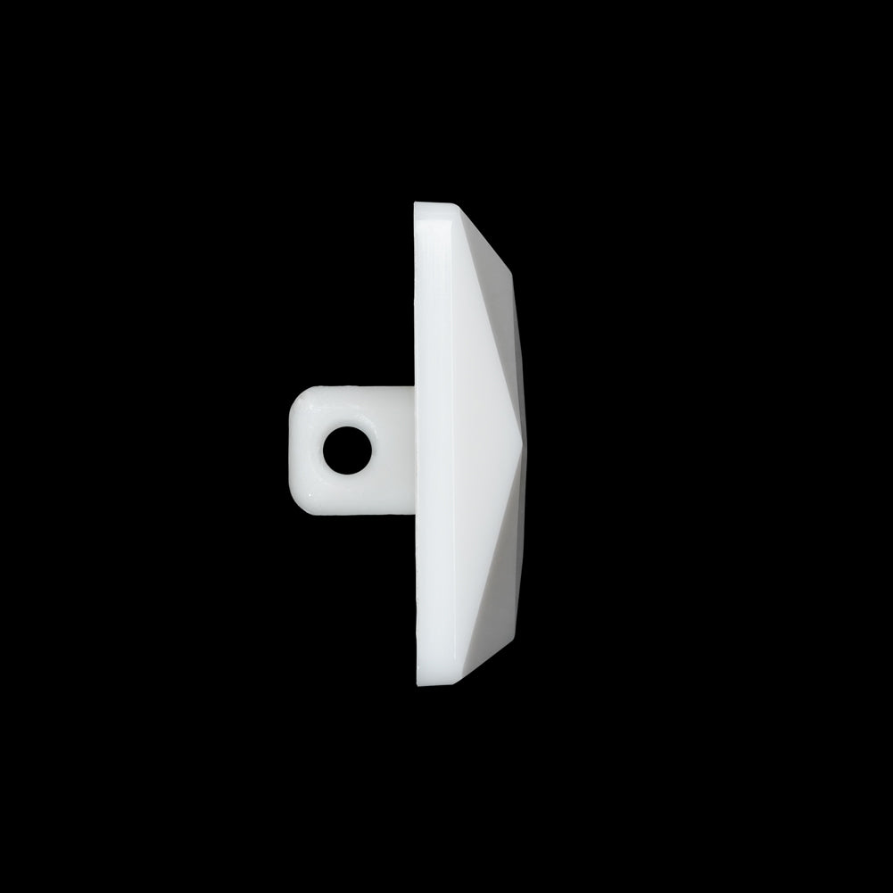 Plastic Shank Back Button - White Faceted Square - 44L/28mm - Joann Fabrics