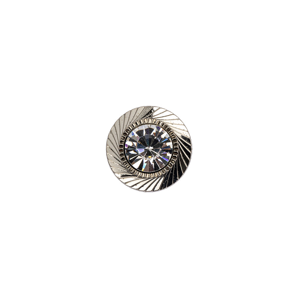 Italian Crystal Rhinestones and Silver Metal Shank Back Button - 18L/11.5mm - Joann Fabrics