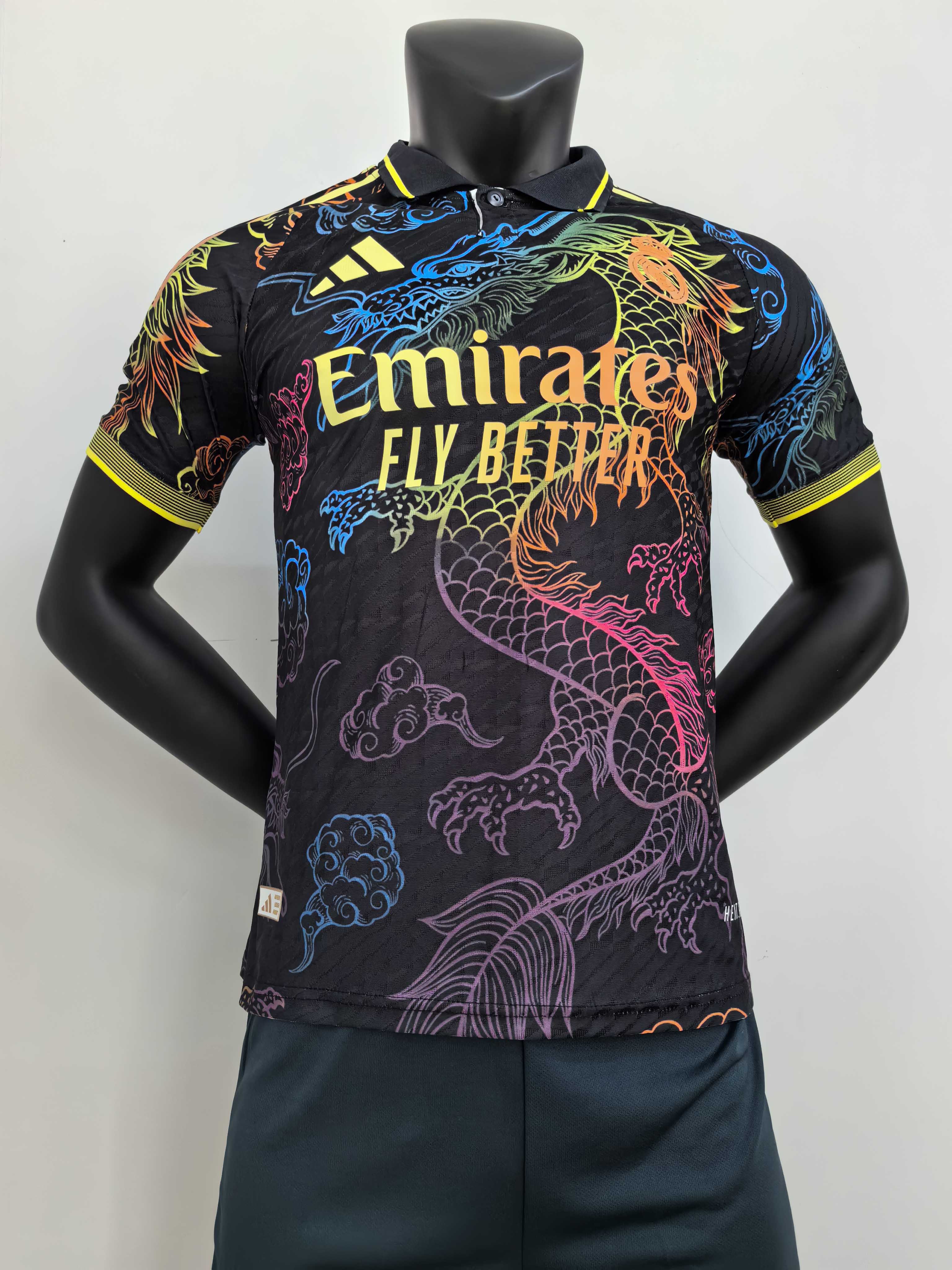 2025/2026 Player Version Real Madrid Colorful Dragon Black Special Edition Football Jersey 1:1 Thai quality