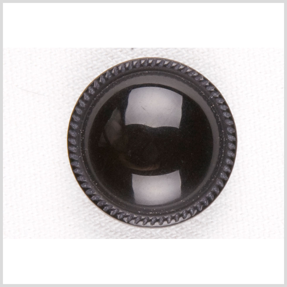 Plastic Shank Back Button - 34L/21.5mm - Black Dome and Saw Tooth Rim - Joann Fabrics