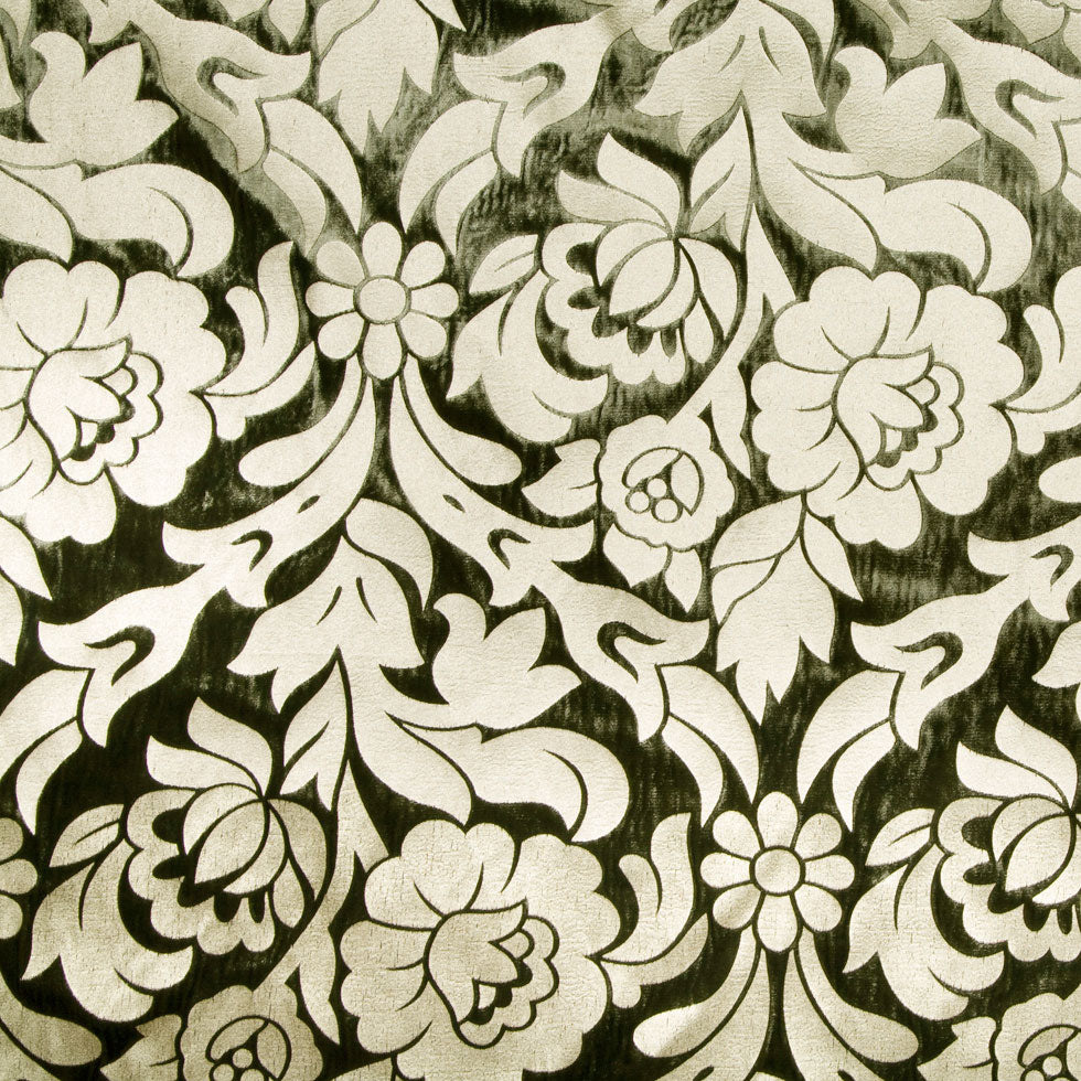 Moss/Royal Gold Floral Velvet - Joann Fabrics
