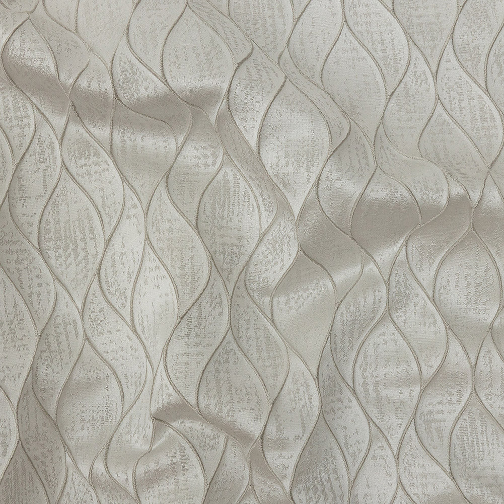 Polyester Jacquard - Platinum Leafy Lines - British Imported - Joann Fabrics