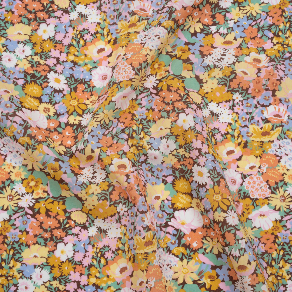 Liberty Fabrics Tana Lawn® - Thorpe Multi Pastel - Banana Yellow, Pink and Light Green Dense Floral - Joann Fabrics