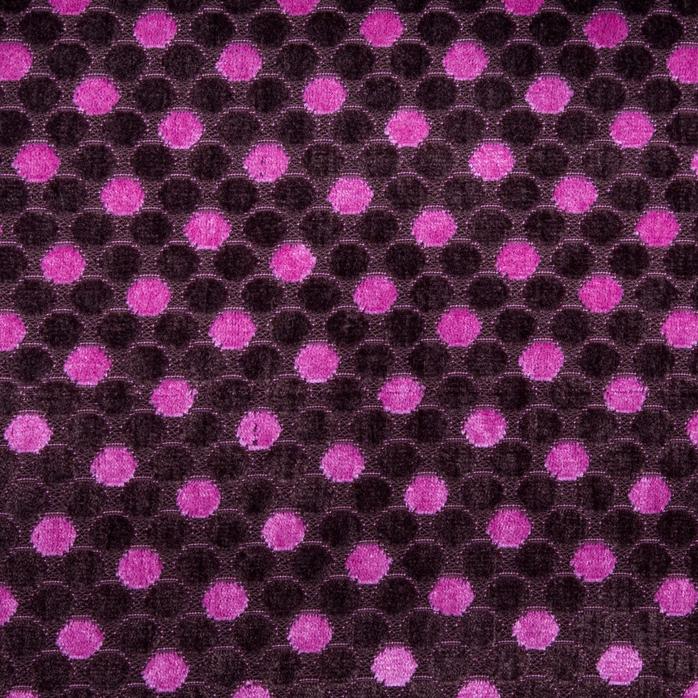 Chocolate/Liz Berry Polka Dots Chenille - Joann Fabrics