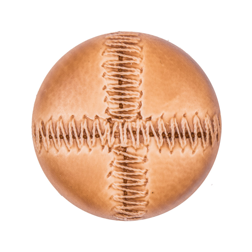 Italian Light Brown Top-Stitched Plastic Shank Back Button - 44L/28mm - Joann Fabrics