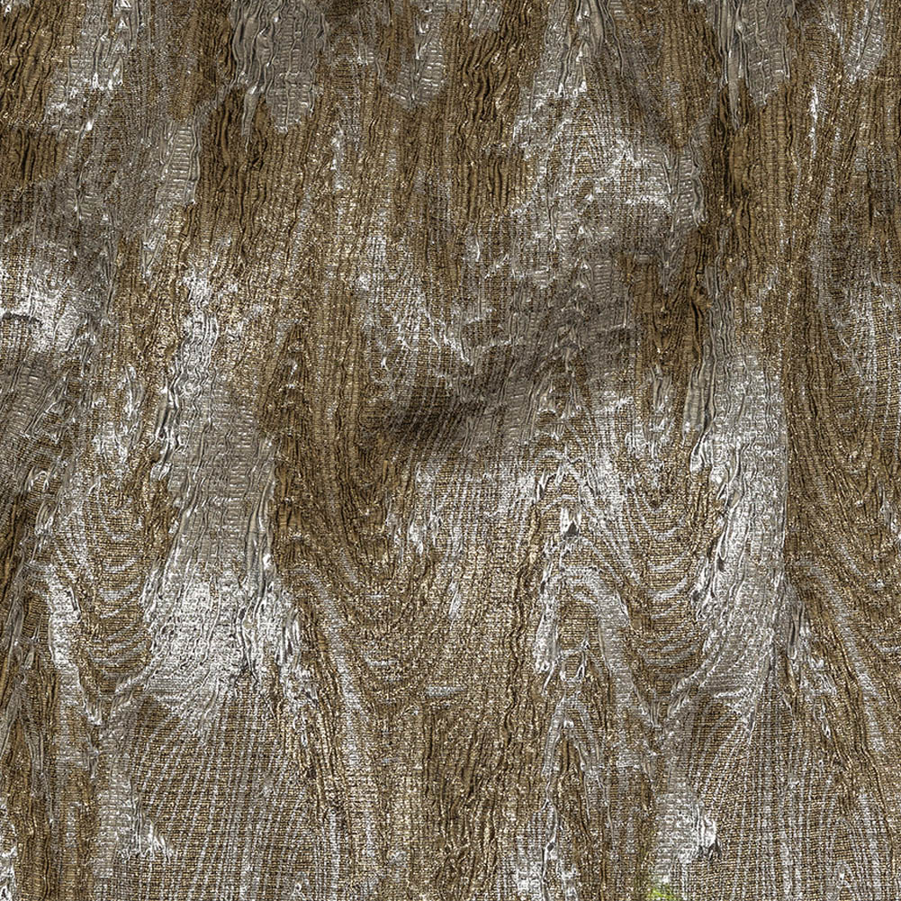 Metallic Silver and Gold Wood Grain Luxury Plisse Brocade - Joann Fabrics