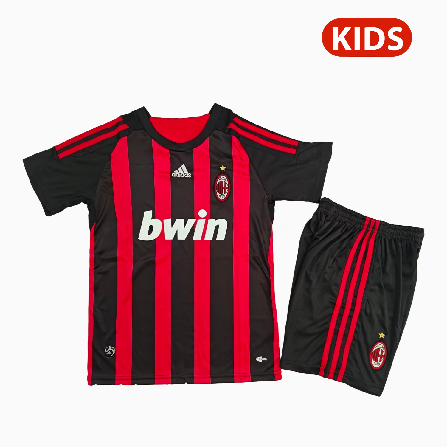Retro AC Milan 2008-09 Home Kids Kit - UnitedFutballJersey