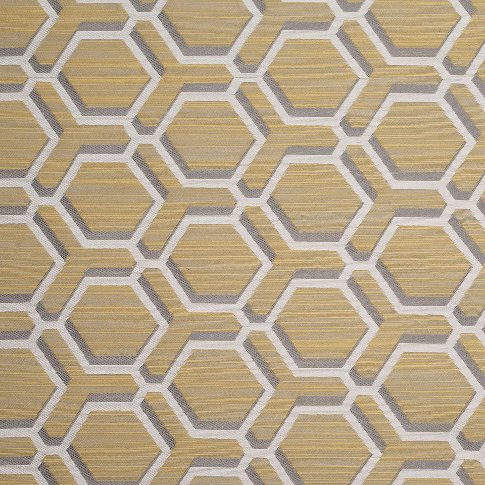 Indian Yellow/Gray Geometric Poly/Cotton Brocade - Joann Fabrics