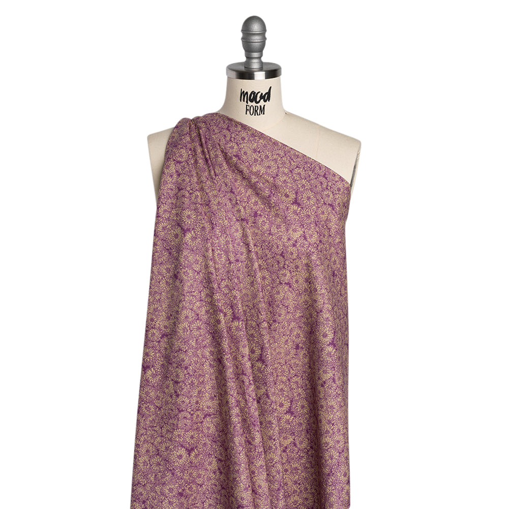 Printed Quilting Cotton by Anna Maria Textiles for Northcott - Mauve Mums Floral - Indelible Collection - Joann Fabrics