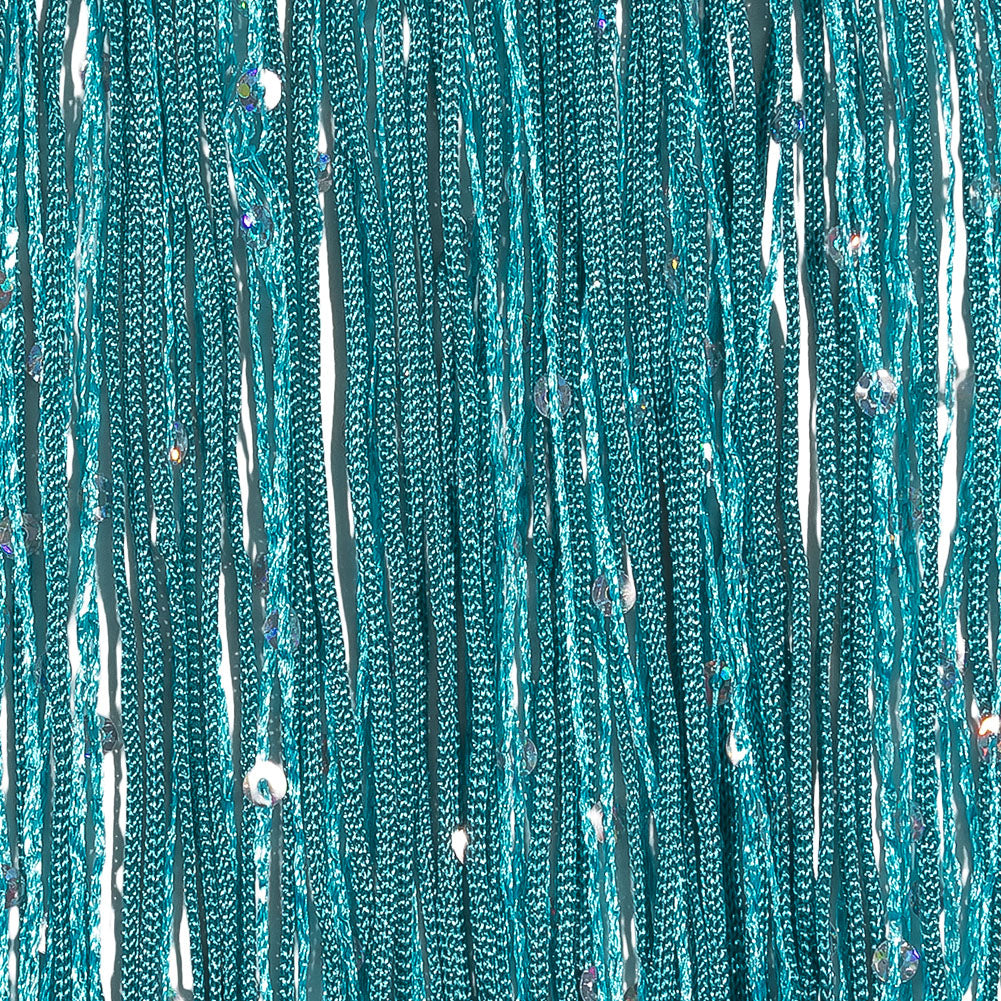 Turquoise Holographic Sequins Chainette Fringe - 6