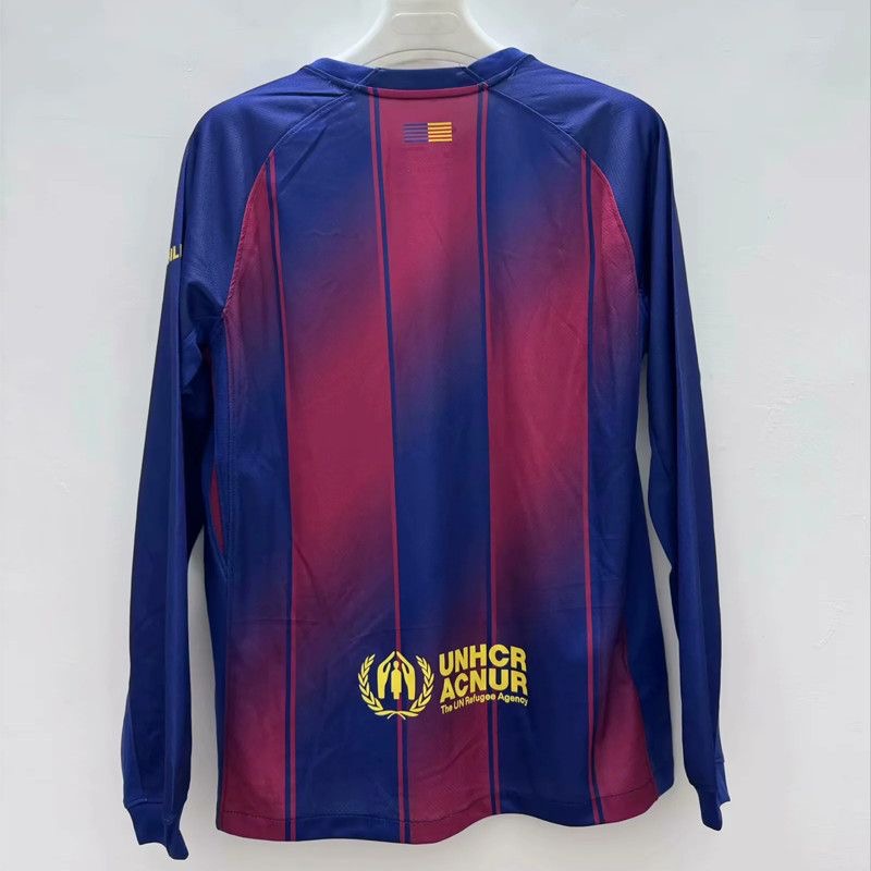 2025/2026 Long Sleeve Barcelona Home Football Jersey 1:1 Thai Quality