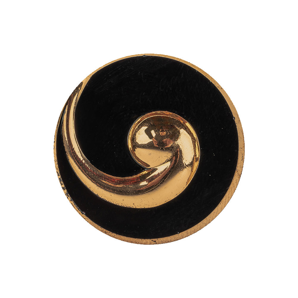 Vintage Gold and Black Swirl Glass Shank Back Coat Button - 40L/25.5mm - Joann Fabrics