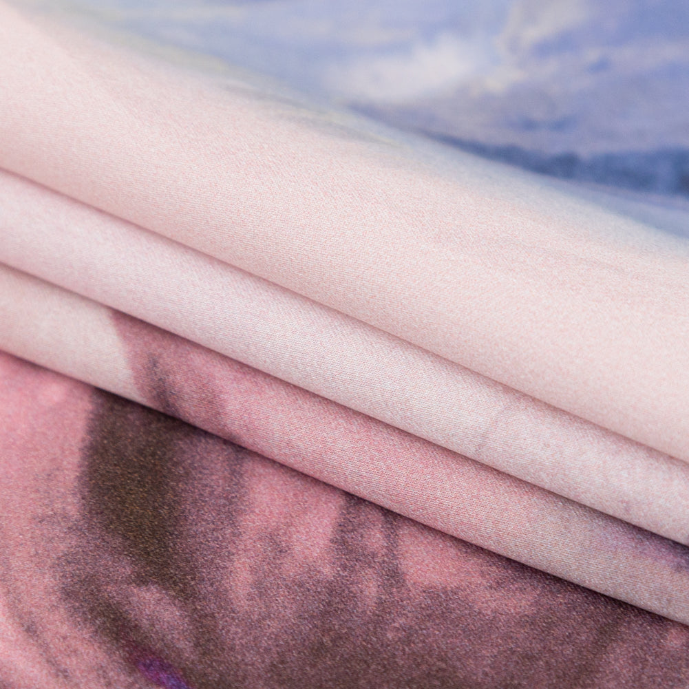 Mood Exclusive Italian Pale Pink Abstract Floral Silk Charmeuse - Joann Fabrics