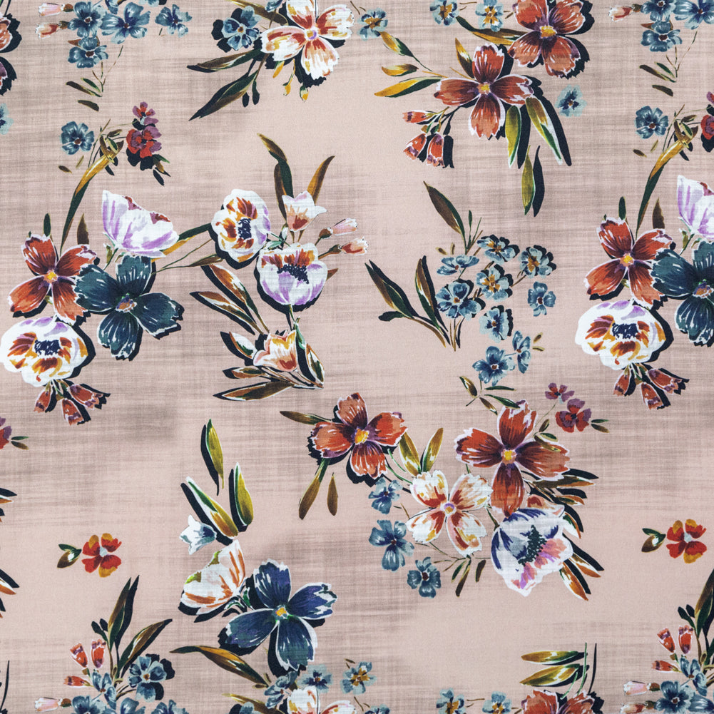 Stretch Cotton Sateen - Beige Floral - New Americana Print - Mood Exclusive Harvest Collection - Joann Fabrics