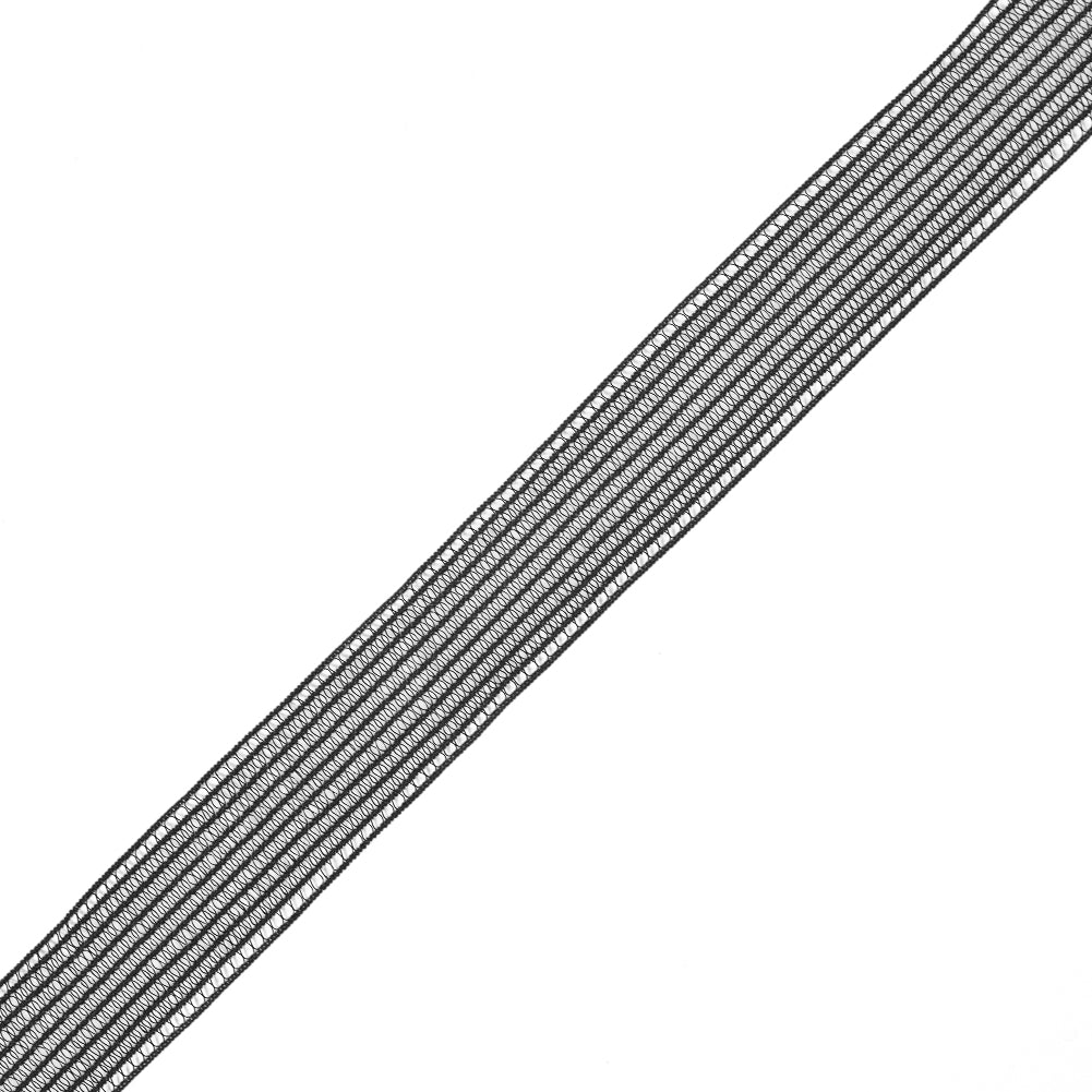 Black Nylon Elastic Trim - 1.125