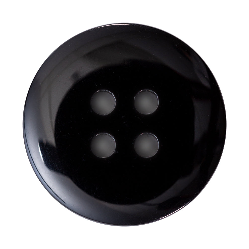 Italian Black 4-Hole Velvet-Faced Plastic Button - 54L/34mm - Joann Fabrics