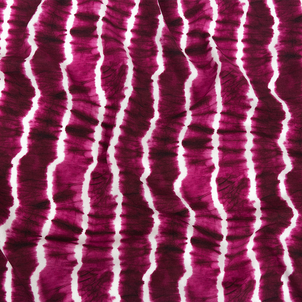 Stretch Viscose Batiste Print - Fuchsia and White Tie Dye - Mood Exclusive Making Waves - Joann Fabrics