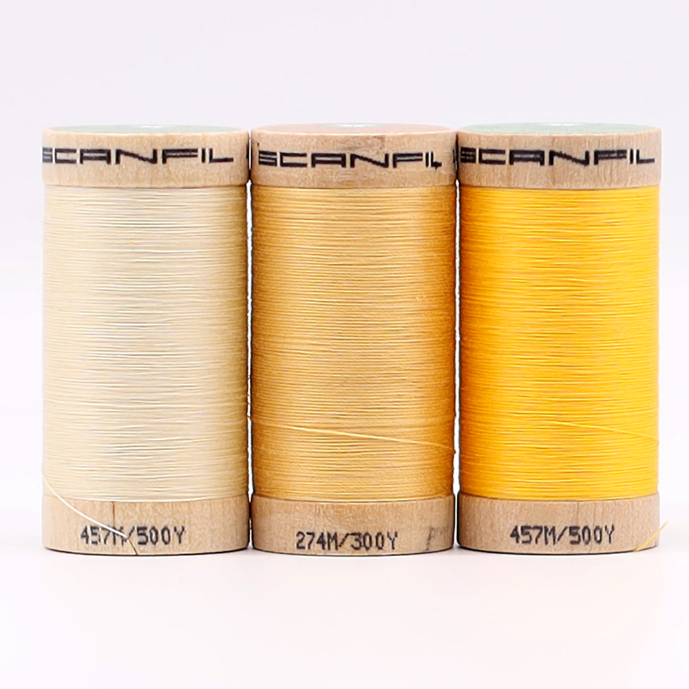 SCANFIL® 50wt Organic Pima Cotton Thread Trio Set - 3ct 500yd Spools - Sunshine Yellows - Joann Fabrics