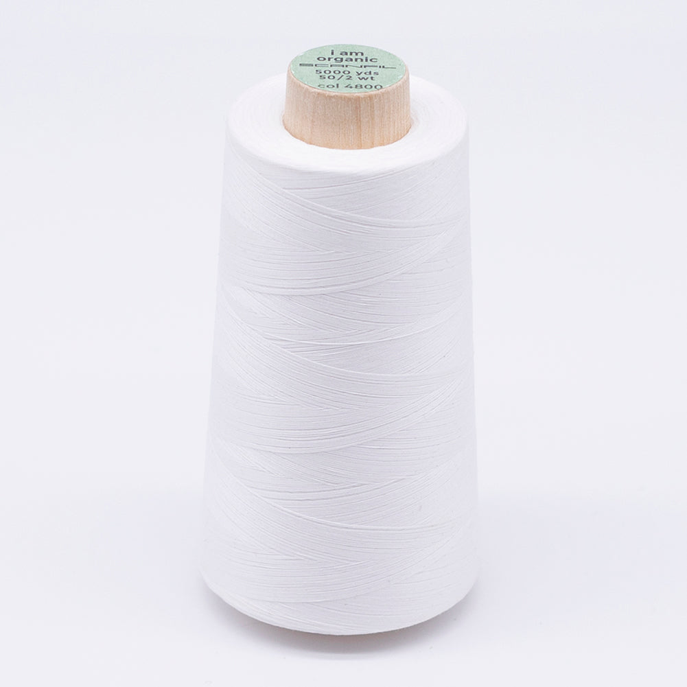 SCANFIL® 50wt Organic Pima Cotton Thread 5000 yd Cones - 4800 Bright White - Joann Fabrics