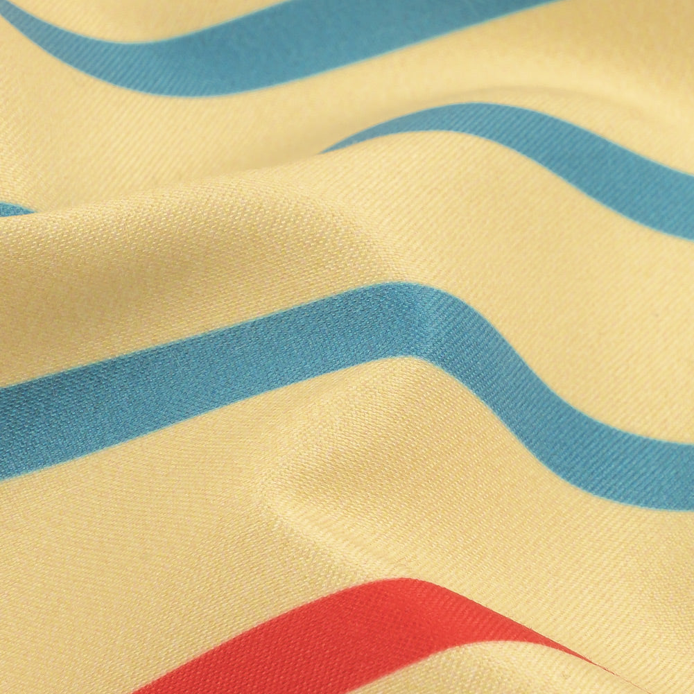 Sara Campbell Cream, Blue and Red Striped Polyester Woven - Joann Fabrics