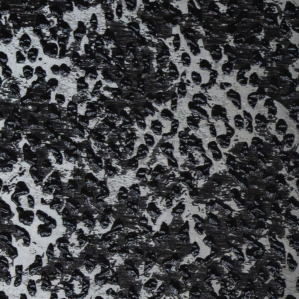 Metallic After Dark and Silver Leopard Patterned Luxury Brocade - Joann Fabrics
