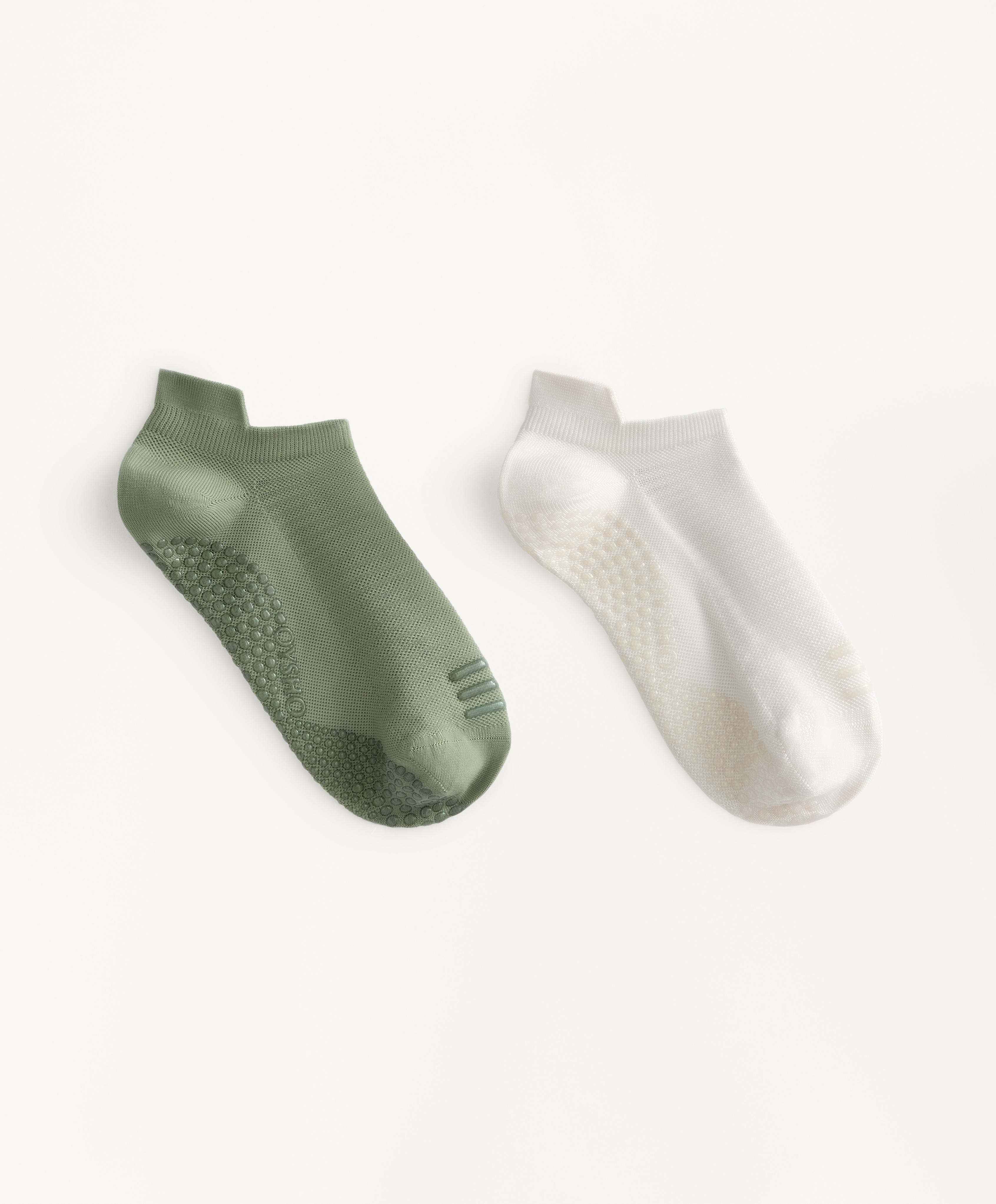 2 pairs of polyamide blend yoga and Pilates sneaker socks