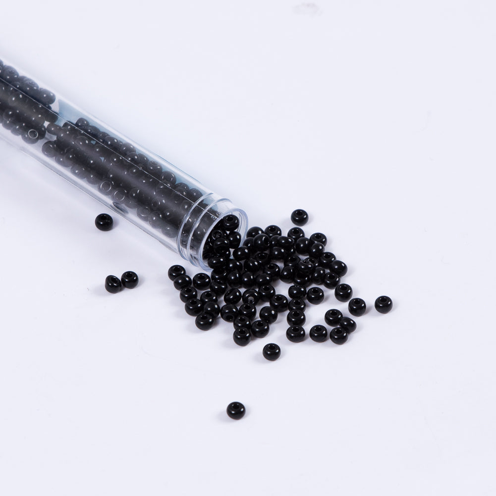 Black Opaque Czech Seed Beads - Size 6 - Joann Fabrics