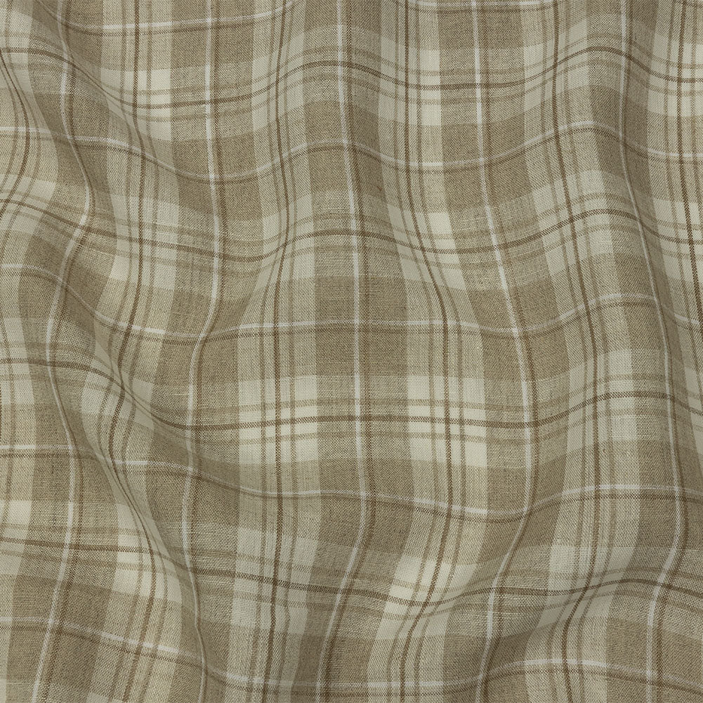 Beige and Cream Plaid Lightweight Linen Woven - Joann Fabrics