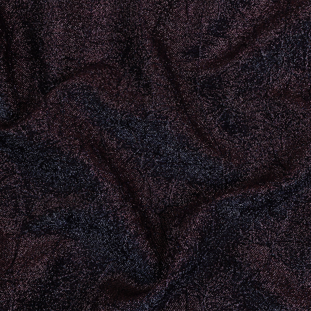 Astrolabe Metallic Navy and Purple Crinkled Luxury Brocade with Black Backing - Joann Fabrics