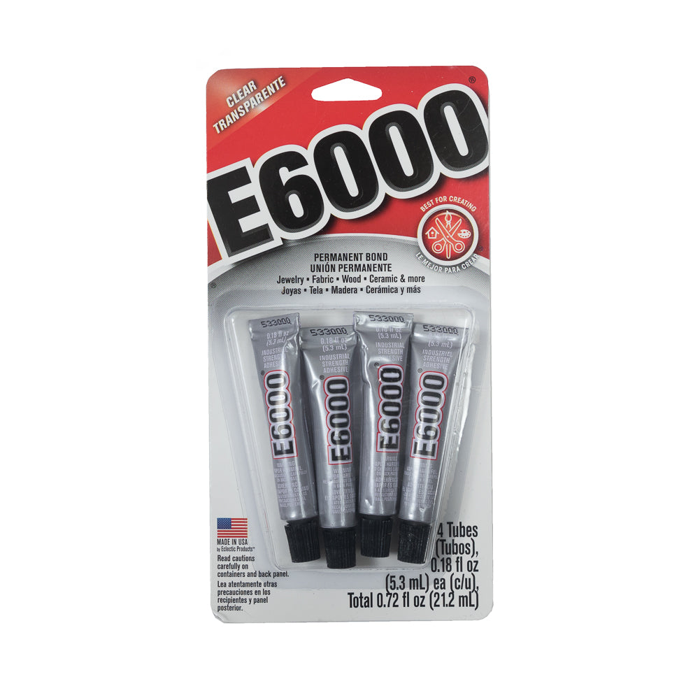 E-6000 Clear Adhesive - 4 Tubes/0.18oz - Joann Fabrics