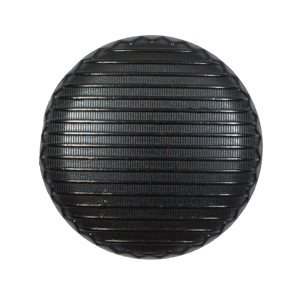 Italian Black Ribbed Metal Shank Back Button - 44L/28mm - Joann Fabrics